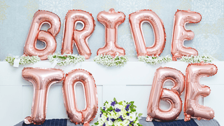 Pink bride to be balloons