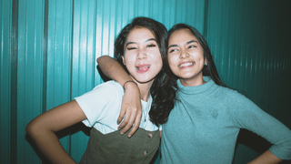 Best friends posing together