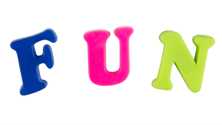Colorful letters spelling out FUN