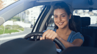 Woman in car