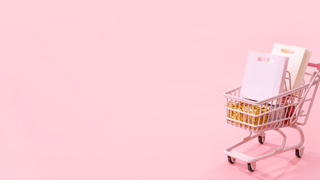 Pink shopping cart