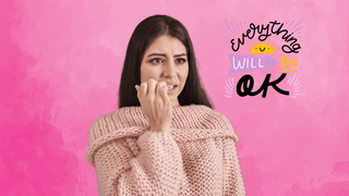 Woman in front of hot pink backdrop