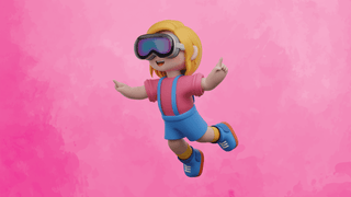 Girl wearing vr headset