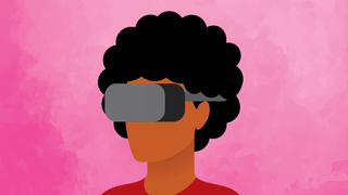 Person wearing VR headset