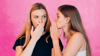 Two young women talking