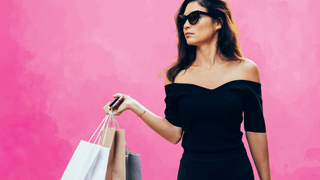 Woman shopping in Lake Geneva, WI