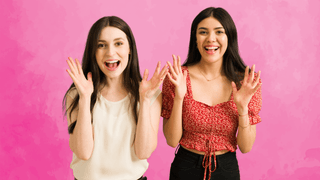 Women with surprised expressions