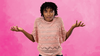 Woman with confused expression