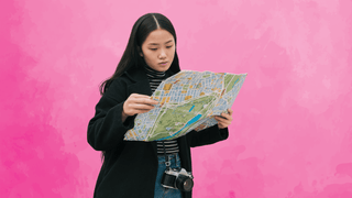 Woman with map