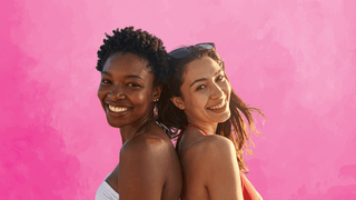 Two women in summer outfits
