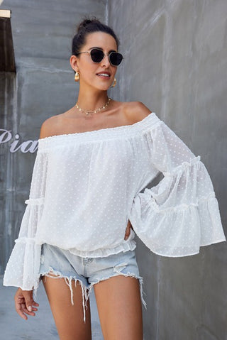 White Off Shoulder Shirt