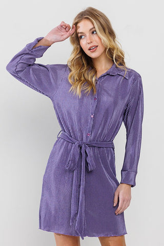 Modern Pleat Shirt Dress