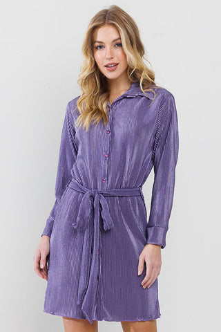 Modern Pleat Shirt Dress