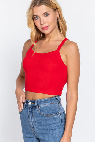 Backless Red Strappy Cami Top