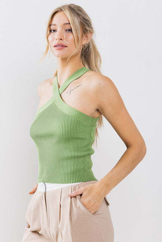 Ribbed Cross-Over Halter