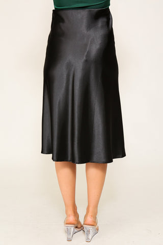 Glam Satin Midi Skirt