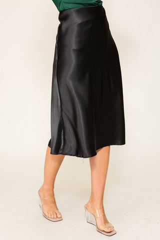 Glam Satin Midi Skirt