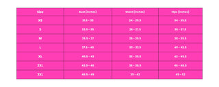 XS: (31.3-33)(24-25.5)(34-35.5)S(33.5-35)(26-27.5)(36-37.5) M(35.5-37)(28-29.5)(38-39.5) L(37.5-40)(30-32.5)(40-42.5) XL(40.5-43)(36-38.5)(46-48.5) 2XL(43.5-46)(36-38.5)(46-48.5) 3XL(46.5-49)(39-42)(49-52)