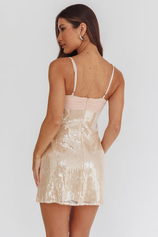 The Blushing Babe Sequin Mini Dress