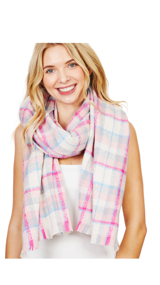 Cotton Candy Plaid Scarf