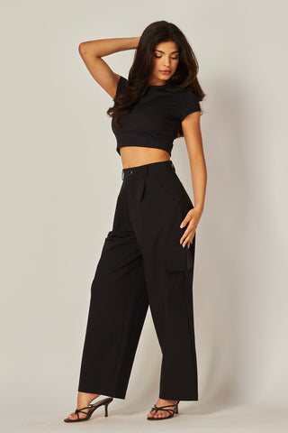 Street Style Black Cargo Pants