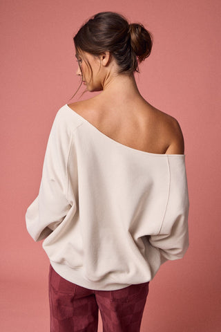 Cherry Darling Off-the-Shoulder Sweatshirt
