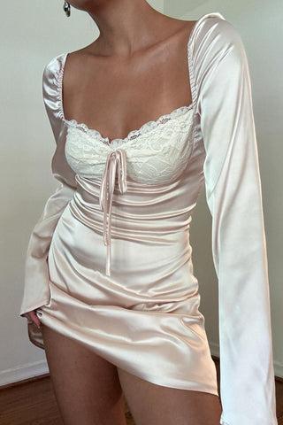 Sultry Satin Lace Dress