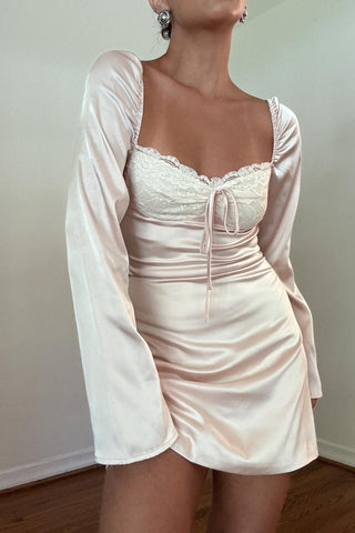 Sultry Satin Lace Dress