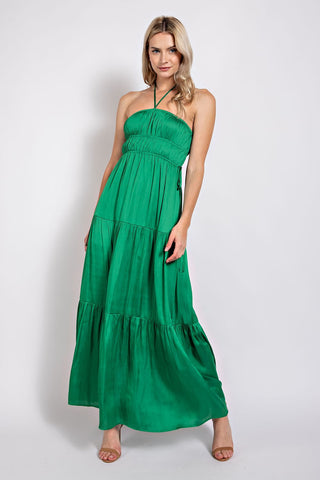 Green Goddess Halter Dress