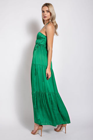 Green Goddess Halter Dress