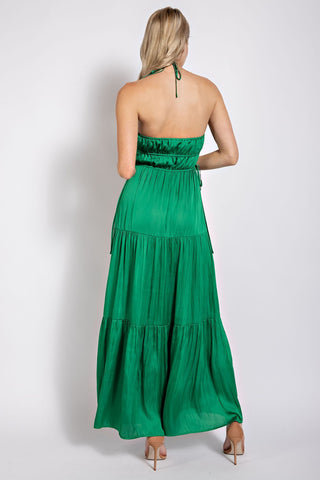 Green Goddess Halter Dress