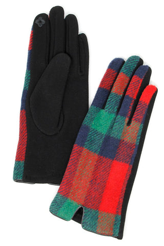 Holiday Spirit Plaid Gloves