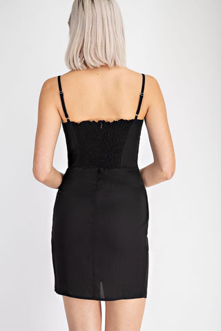Sculpted Black Cutout Dress